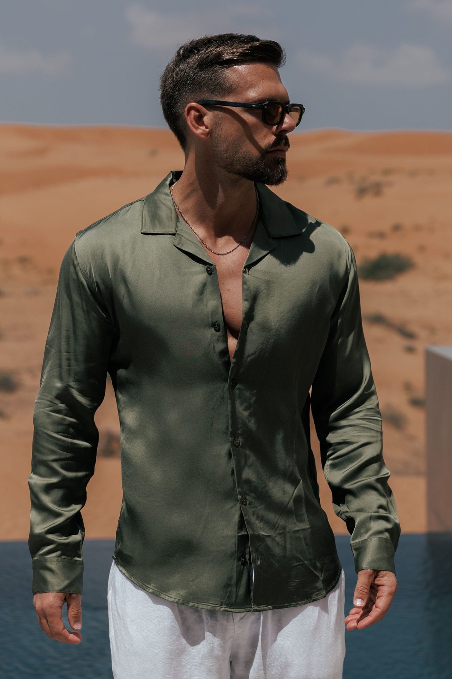 Legend London Shirt - Summer FLOW SHIRT - OLIVE