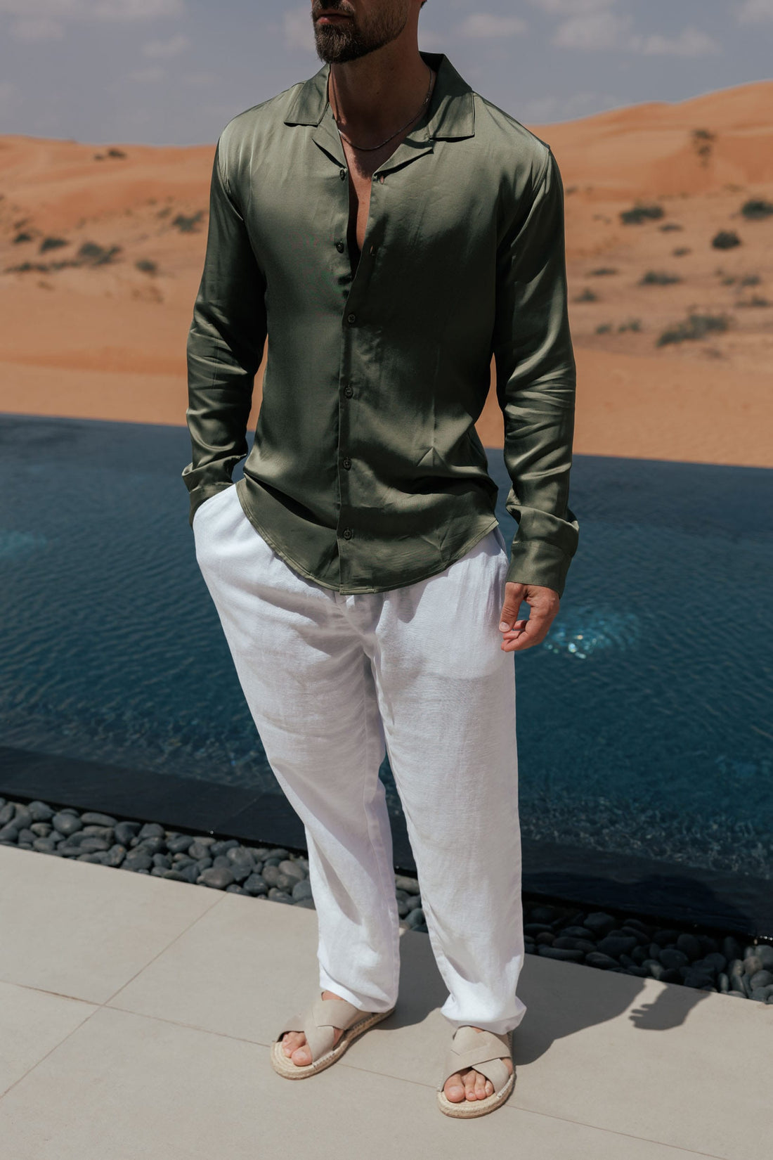 Legend London Shirt - Summer FLOW SHIRT - OLIVE