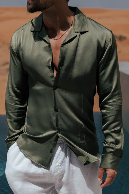 Legend London Shirt - Summer FLOW SHIRT - OLIVE