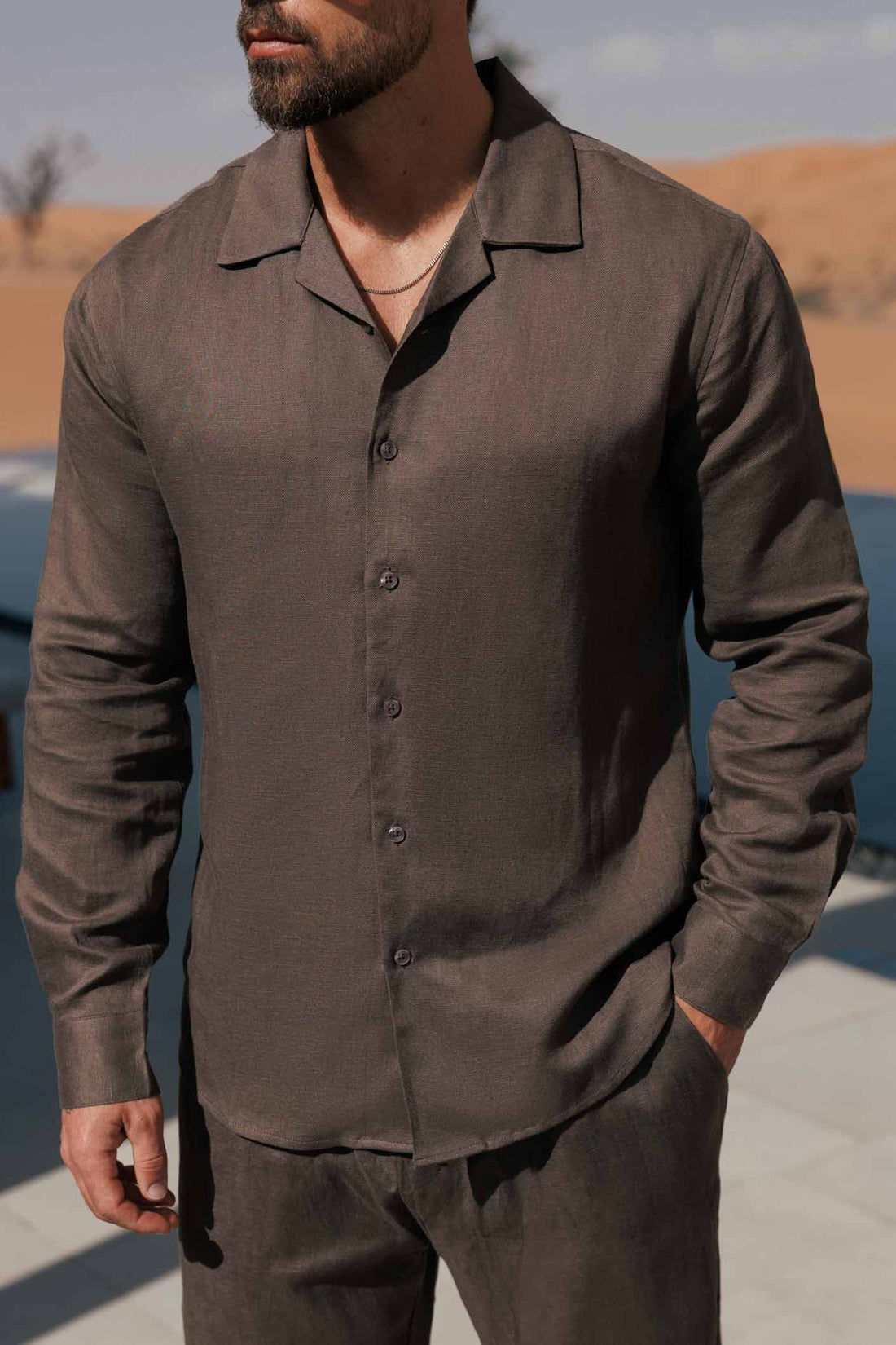 Legend London Shirt - Summer LINEN SHIRT - OAK