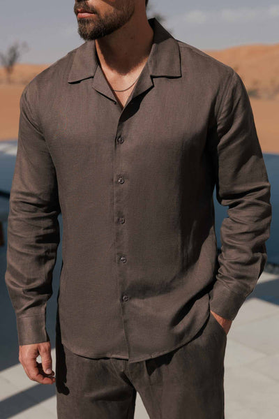 LINEN SHIRT - OAK
