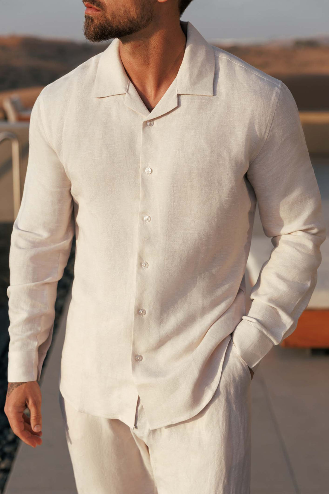 Legend London Shirt - Summer LINEN SHIRT - OAT