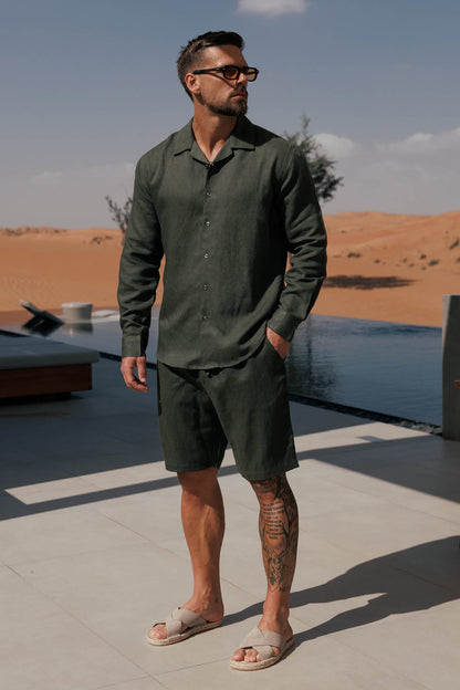 Legend London Shirt - Summer LINEN SHIRT - OLIVE