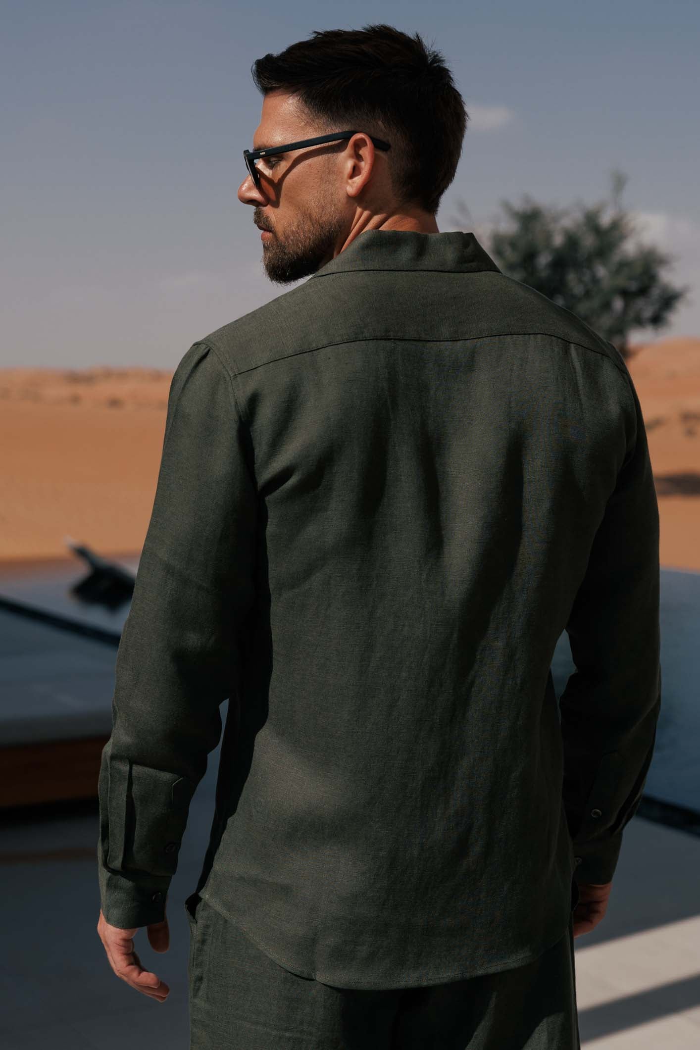Legend London Shirt - Summer LINEN SHIRT - OLIVE