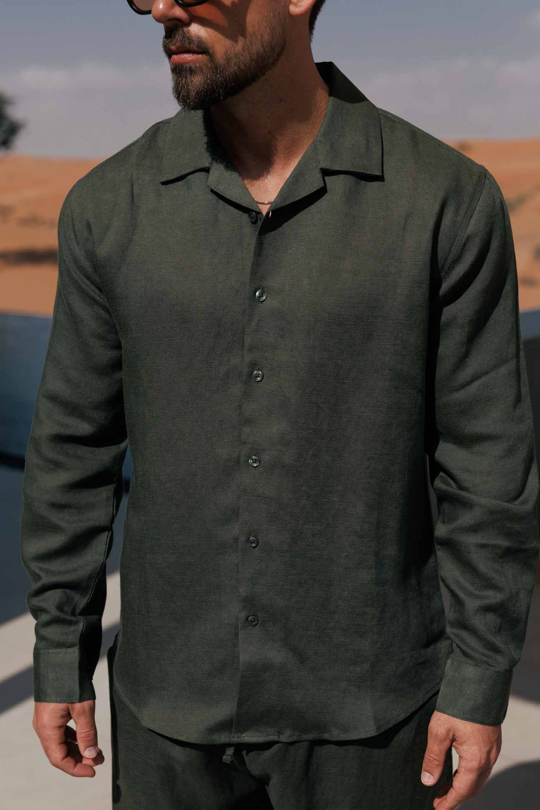 Legend London Shirt - Summer LINEN SHIRT - OLIVE