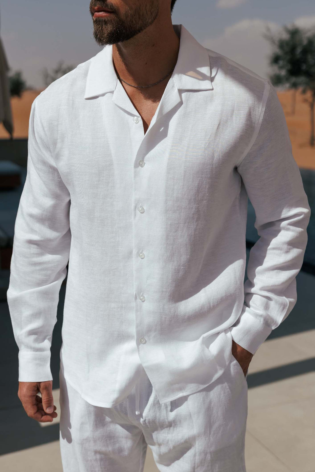Legend London Shirt - Summer LINEN SHIRT - WHITE