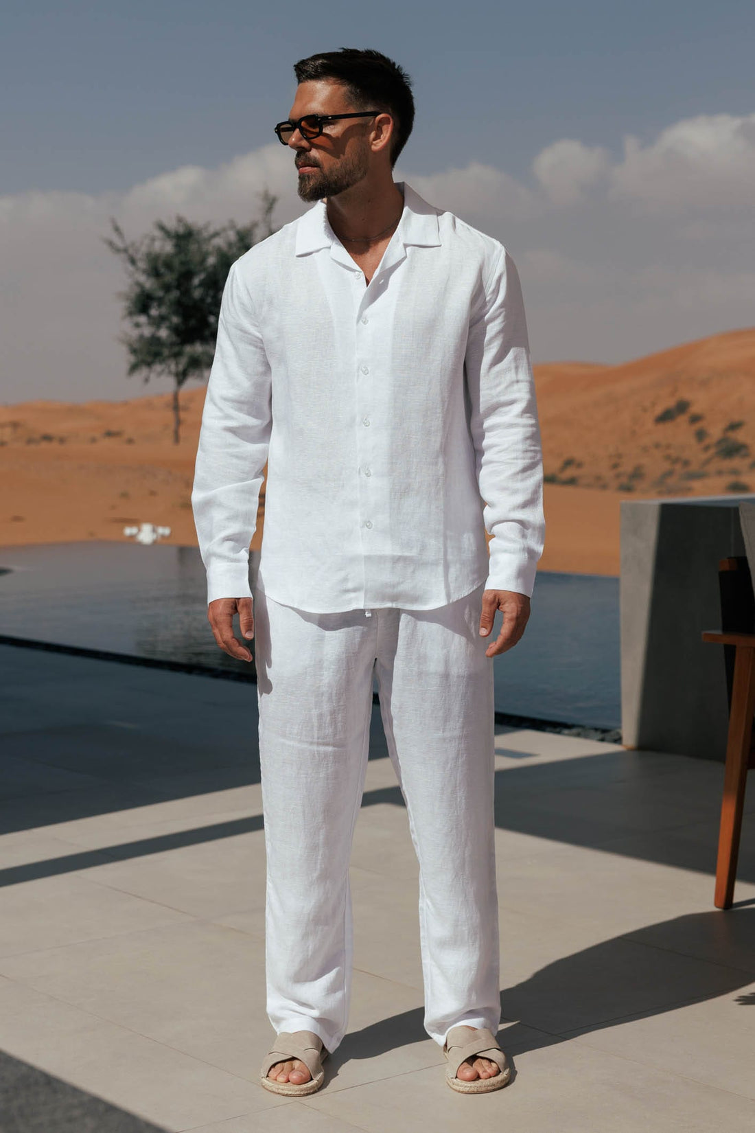 Legend London Shirt - Summer LINEN SHIRT - WHITE