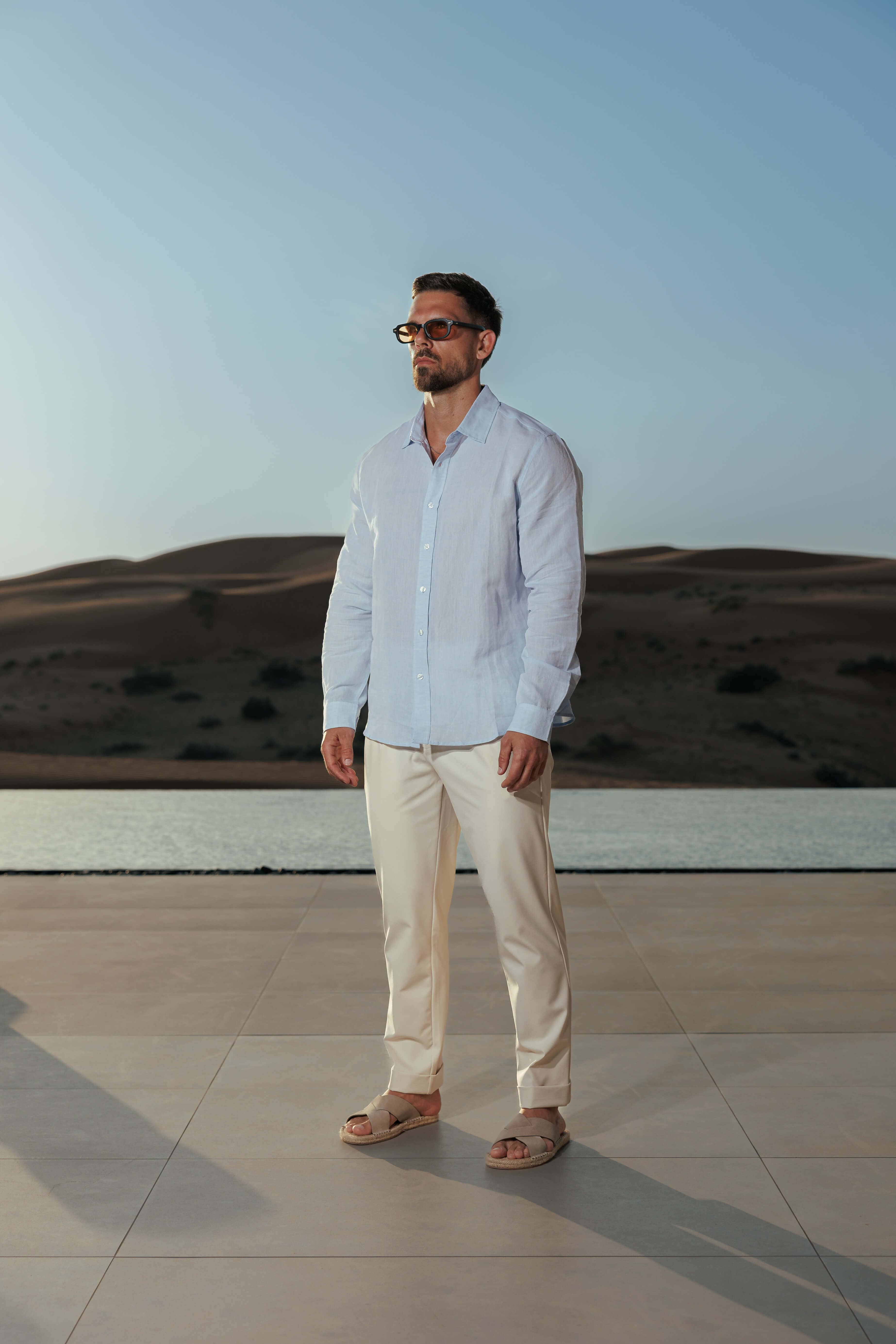 Legend London Shirt - Summer LUXE LINEN SHIRT - LIGHT BLUE