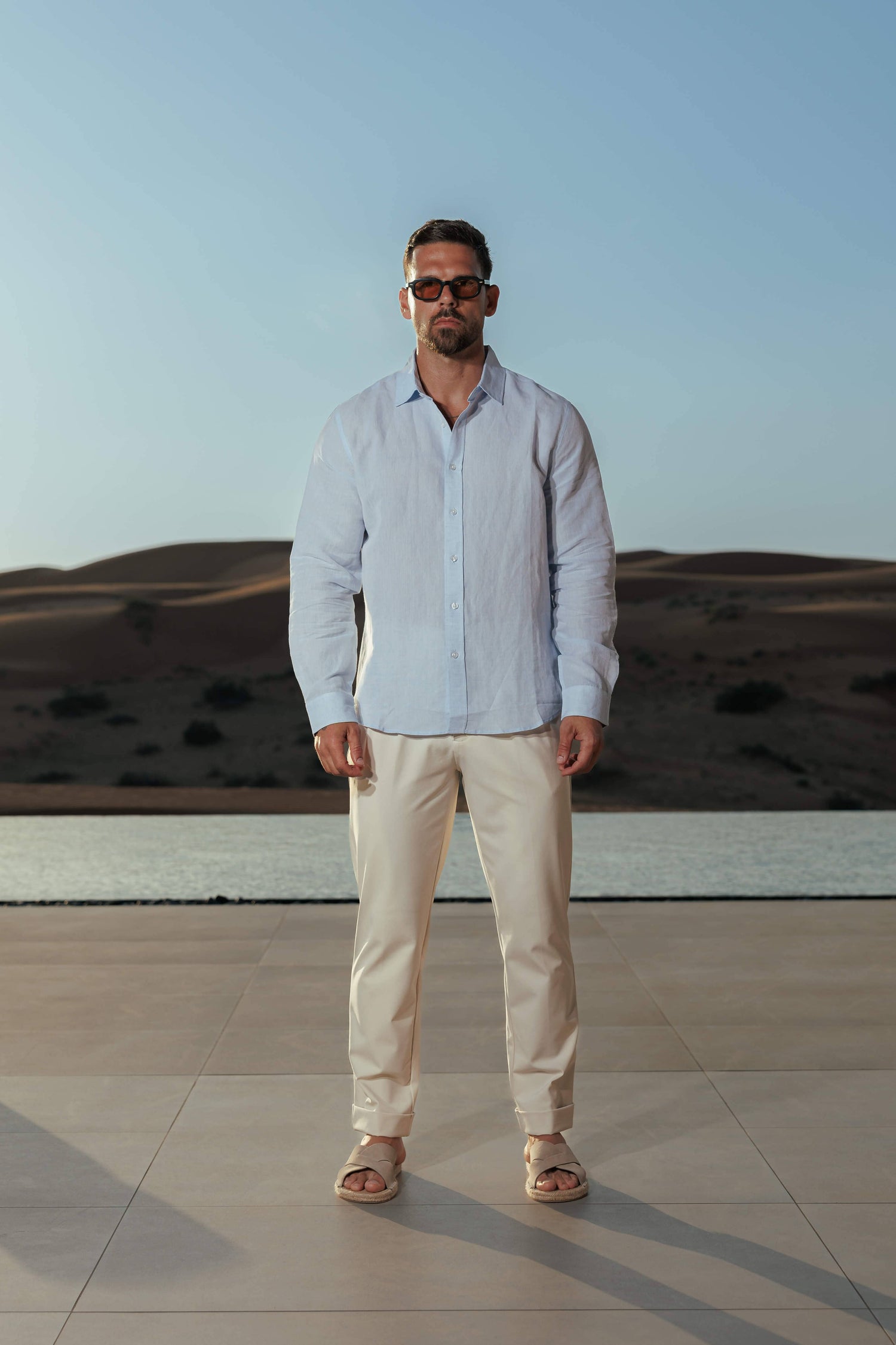 Legend London Shirt - Summer LUXE LINEN SHIRT - LIGHT BLUE