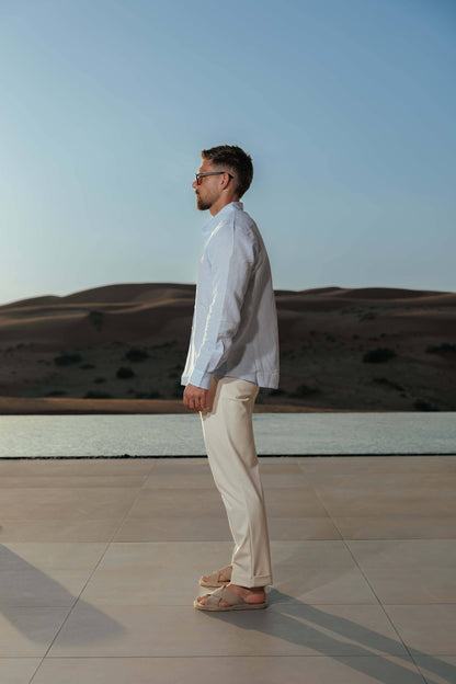 Legend London Shirt - Summer LUXE LINEN SHIRT - LIGHT BLUE