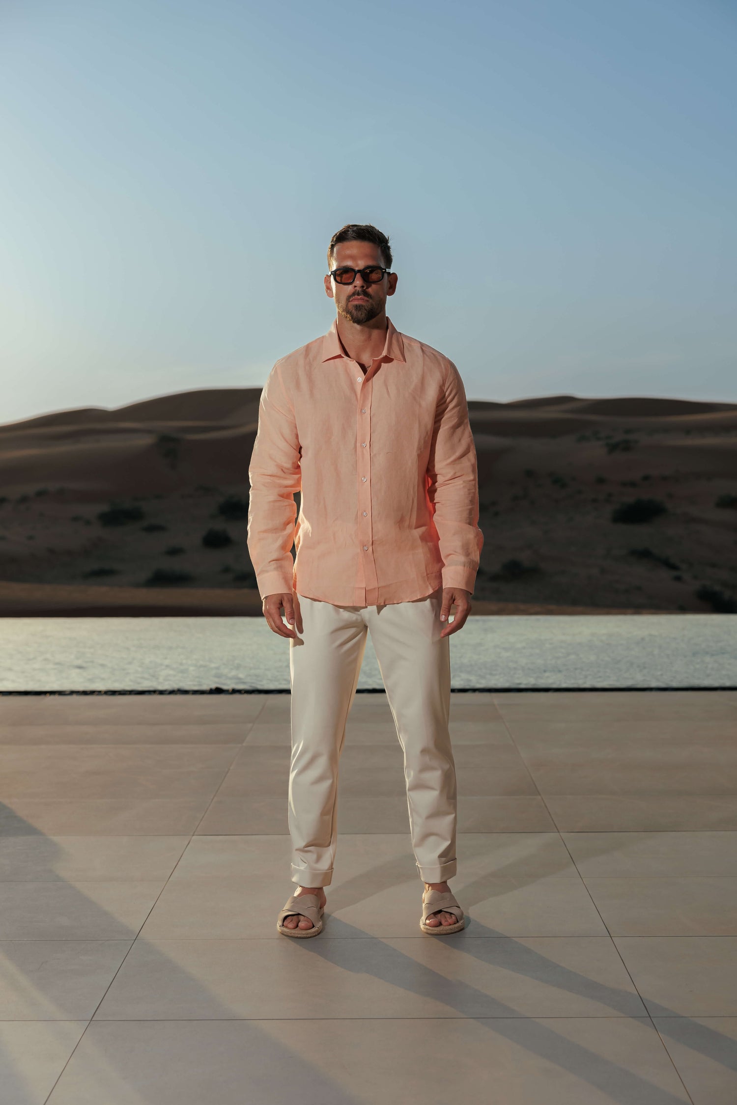 Legend London Shirt - Summer LUXE LINEN SHIRT - SALMON