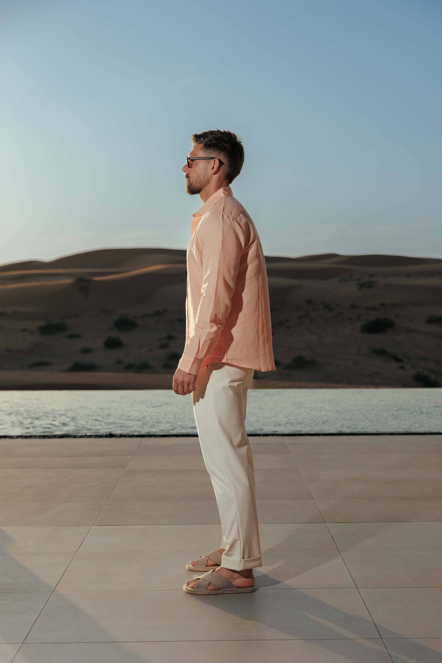 Legend London Shirt - Summer LUXE LINEN SHIRT - SALMON