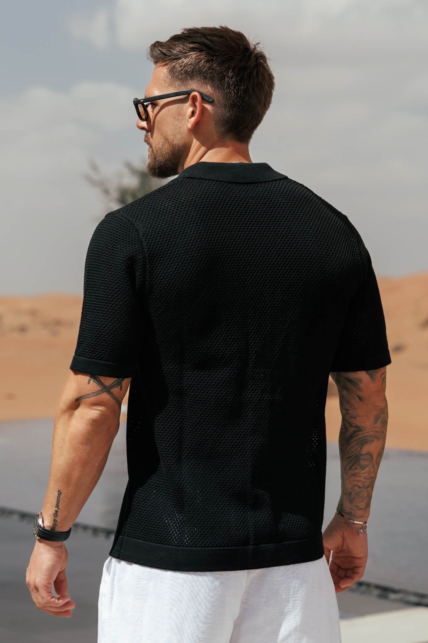 Legend London Shirt - Summer PEAK KNIT SHIRT - BLACK