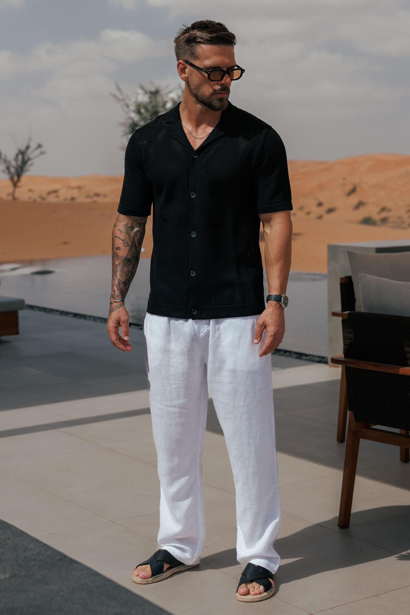 Legend London Shirt - Summer PEAK KNIT SHIRT - BLACK