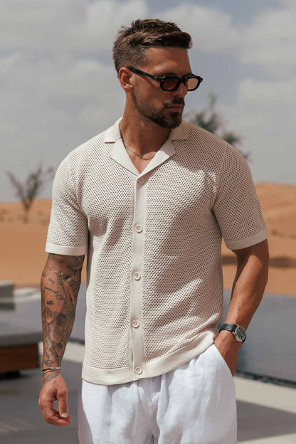 Legend London Shirt - Summer PEAK KNIT SHIRT - CREAM