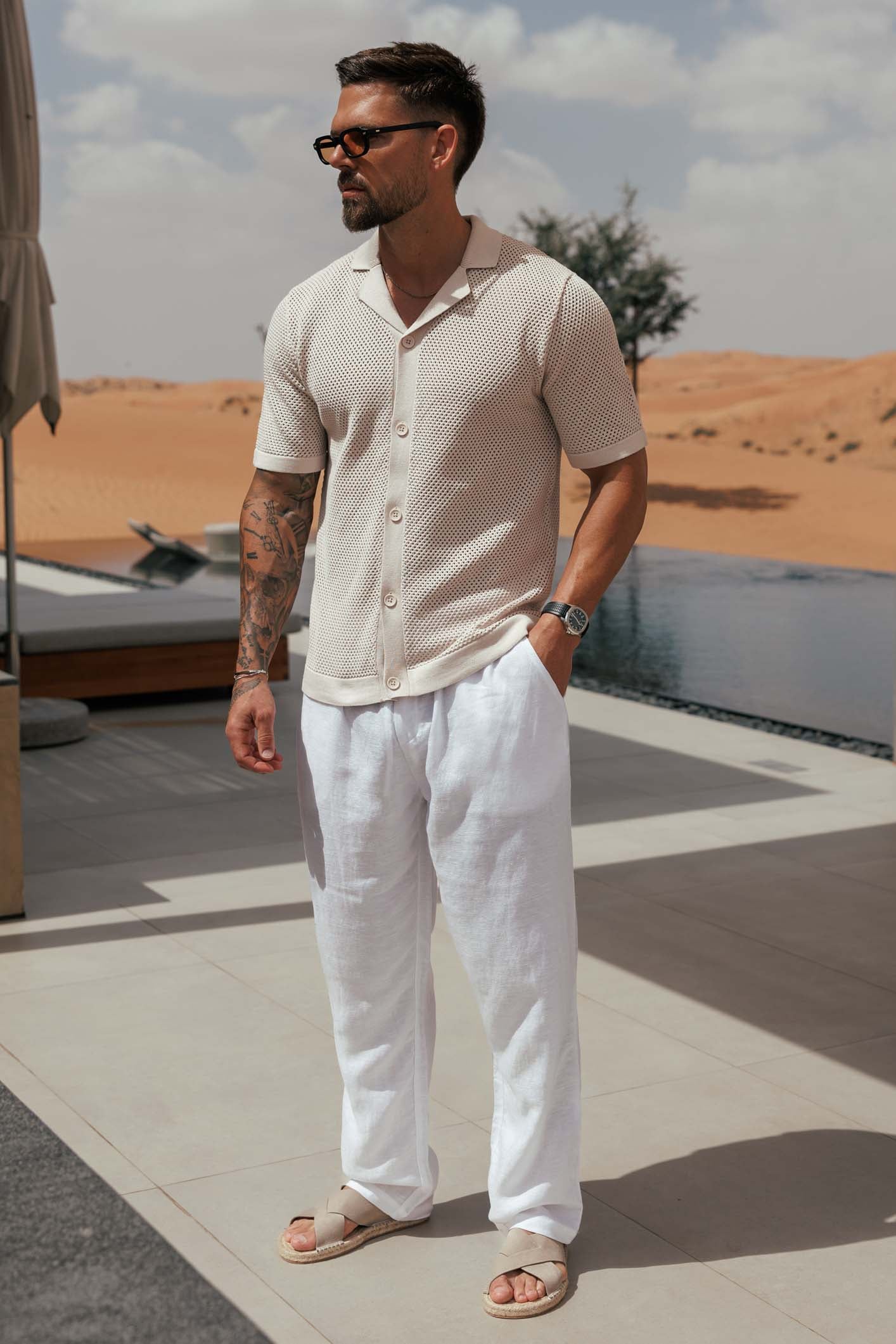 Legend London Shirt - Summer PEAK KNIT SHIRT - CREAM