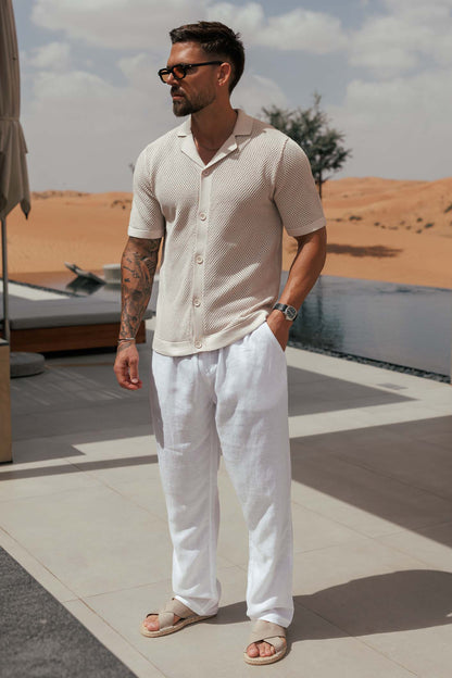 Legend London Shirt - Summer PEAK KNIT SHIRT - CREAM