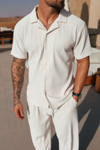 Legend London Shirt - Summer PLEATED SHIRT - BEIGE