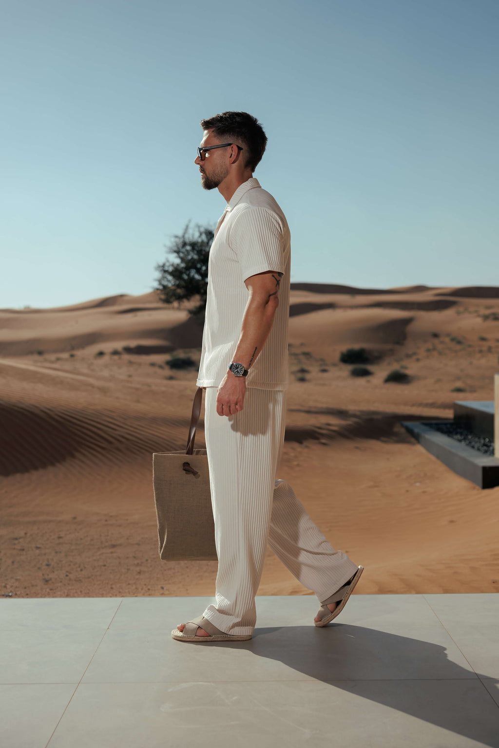 Legend London Shirt - Summer PLEATED SHIRT - BEIGE