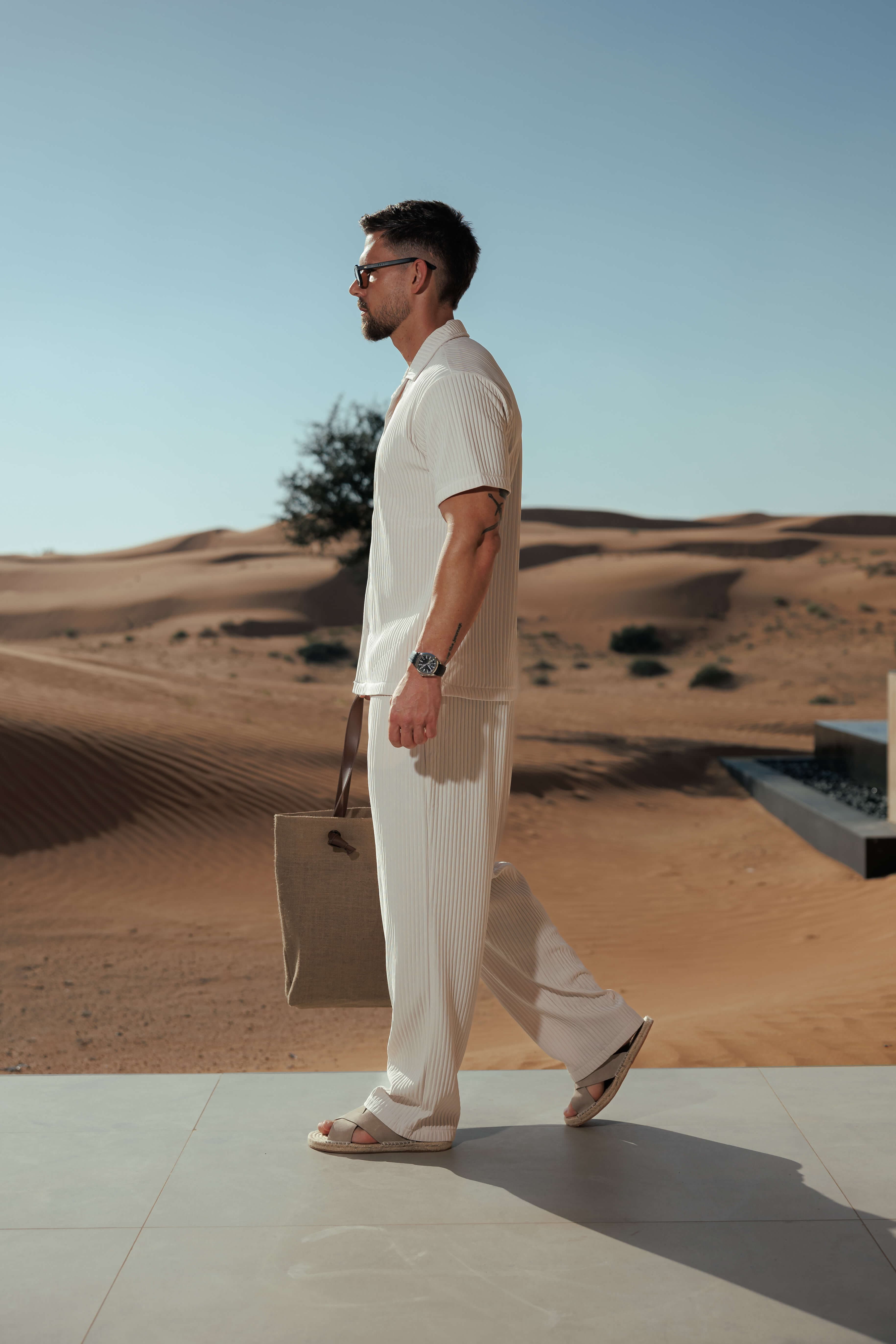 Legend London Shirt - Summer PLEATED SHIRT - BEIGE