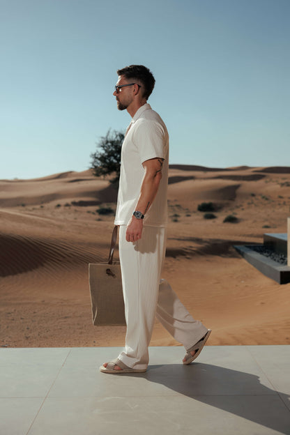 Legend London Shirt - Summer PLEATED SHIRT - BEIGE