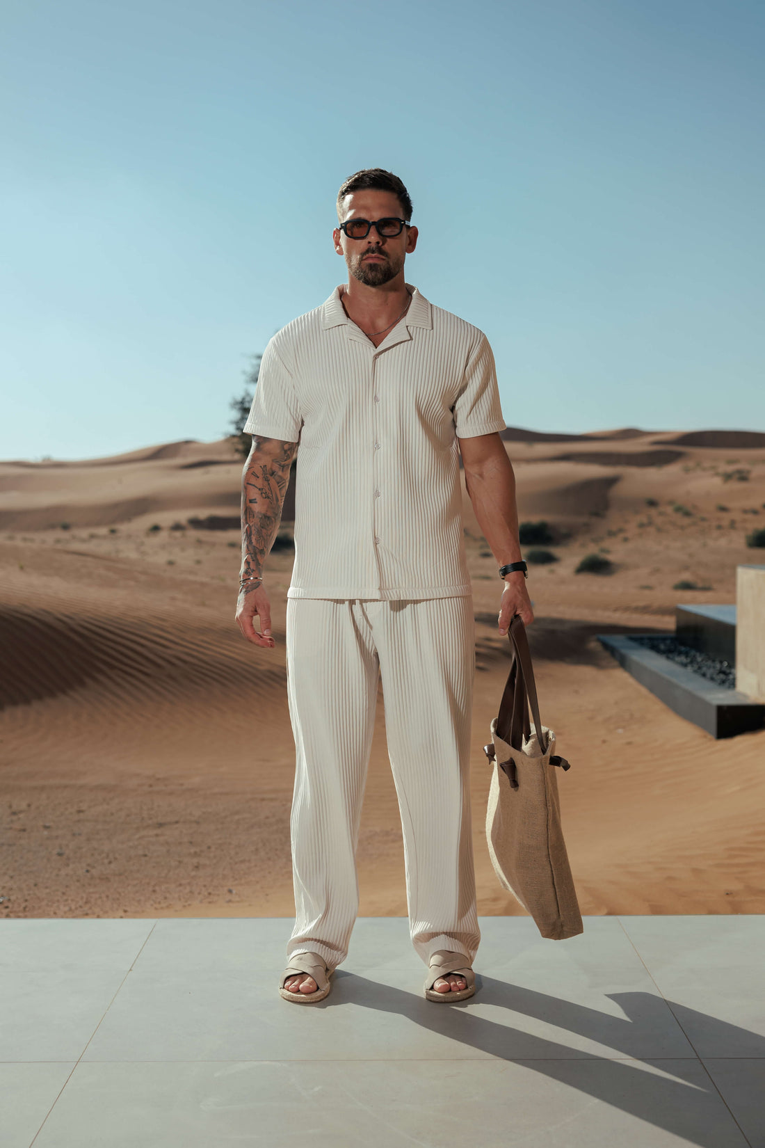 Legend London Shirt - Summer PLEATED SHIRT - BEIGE