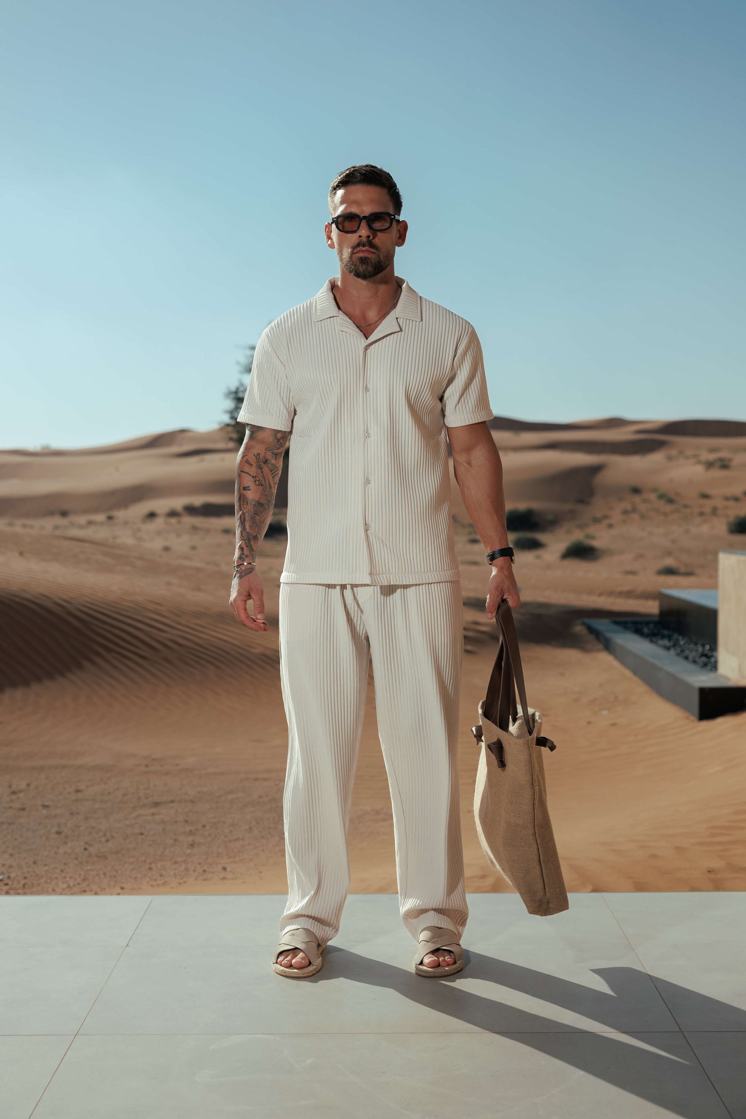 Legend London Shirt - Summer PLEATED SHIRT - BEIGE