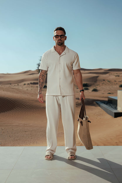 Legend London Shirt - Summer PLEATED SHIRT - BEIGE