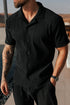 Legend London Shirt - Summer PLEATED SHIRT - BLACK