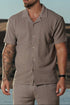 Legend London Shirt - Summer TEXTURED SHIRT - TAUPE
