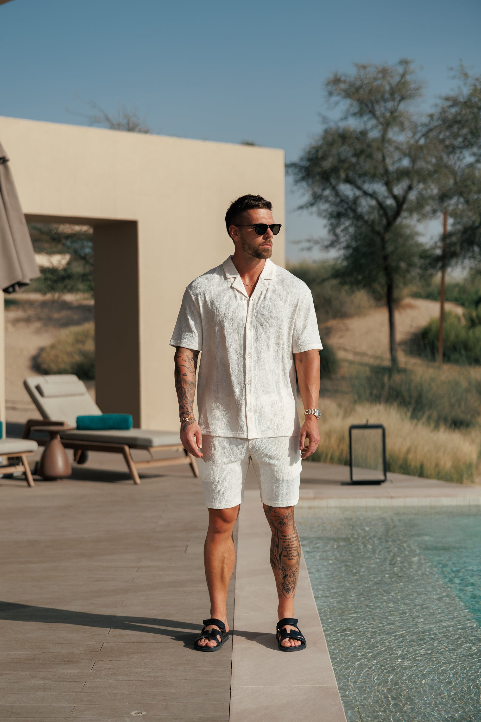 Legend London Shirt TEXTURED SHIRT - OFF WHITE
