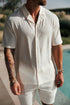 Legend London Shirt TEXTURED SHIRT - OFF WHITE
