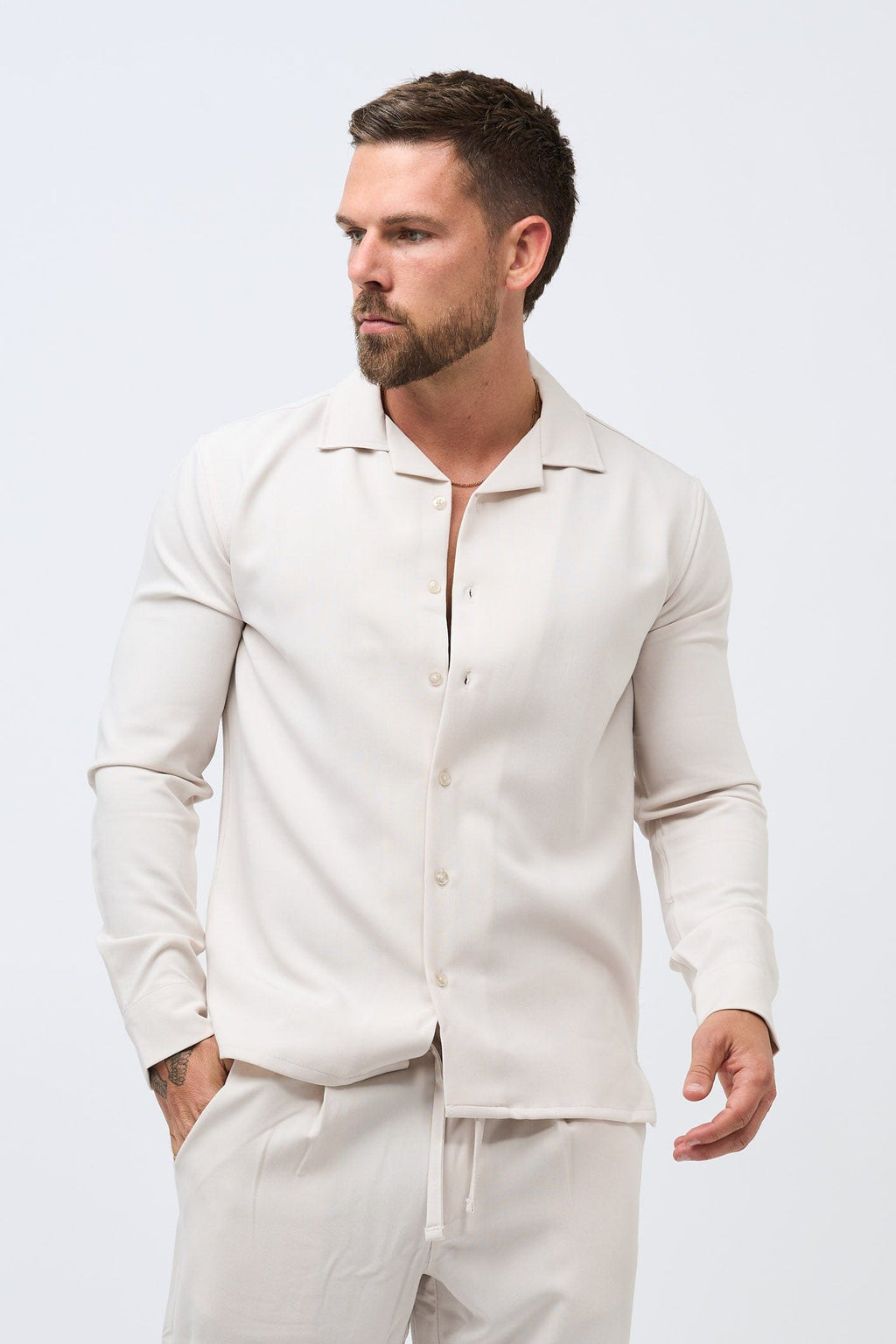 Legend London Shirt im Twin-Set - Beige