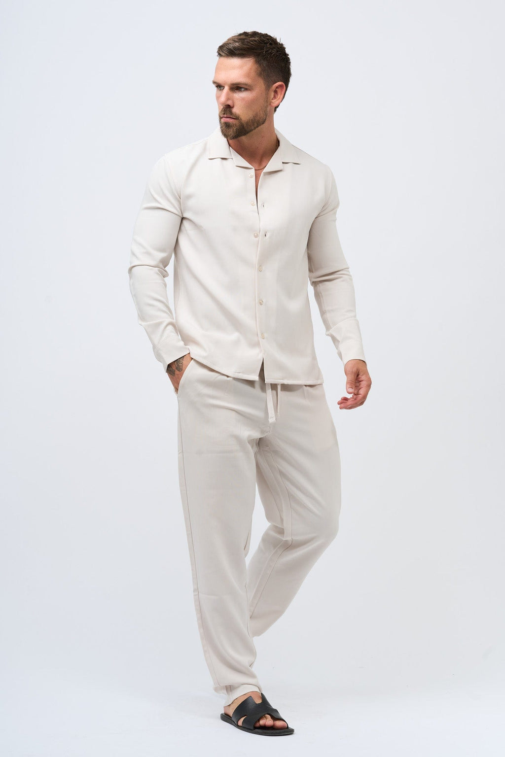 Legend London Shirt im Twin-Set - Beige