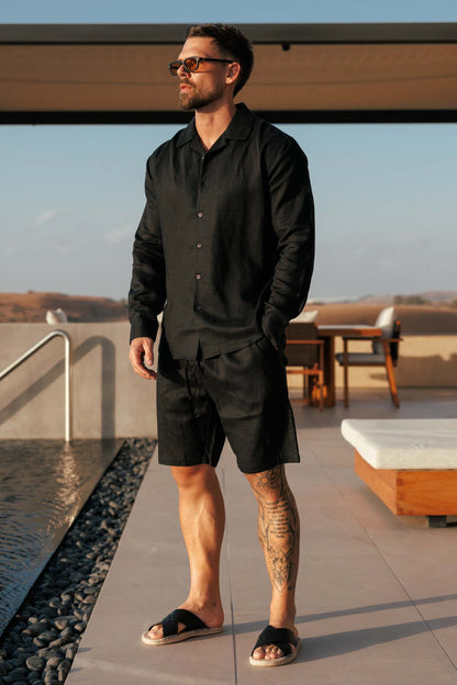 Legend London Short - Summer LINEN SHORT - BLACK