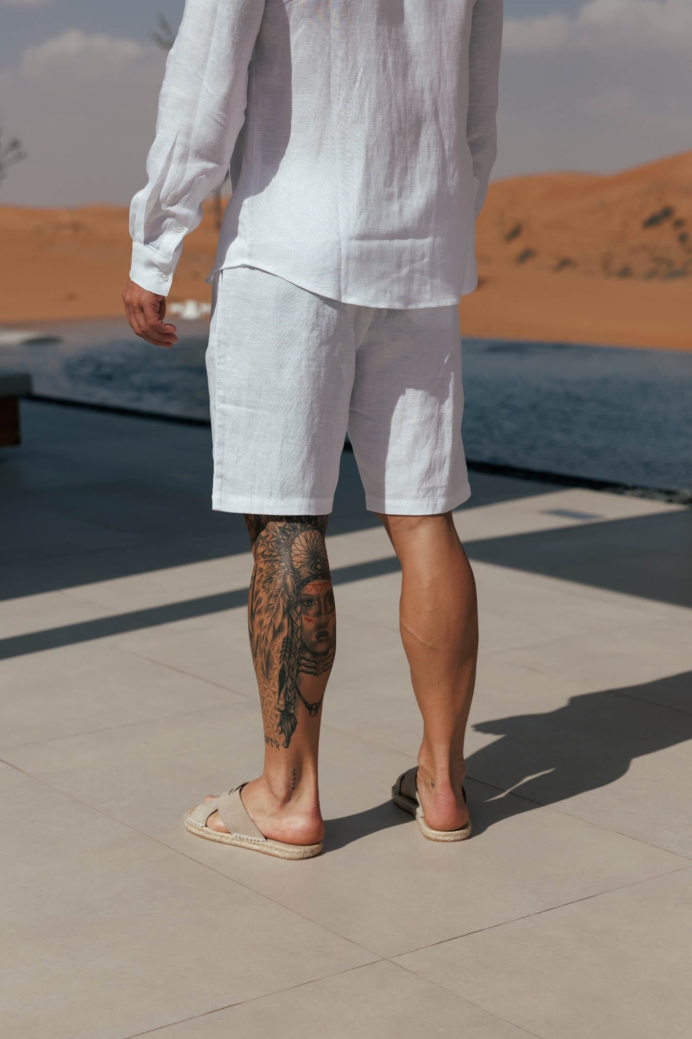 Legend London Short - Summer LINEN SHORT - WHITE
