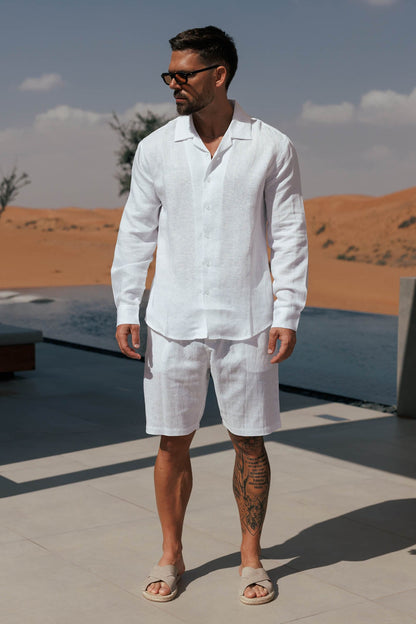 Legend London Short - Summer LINEN SHORT - WHITE