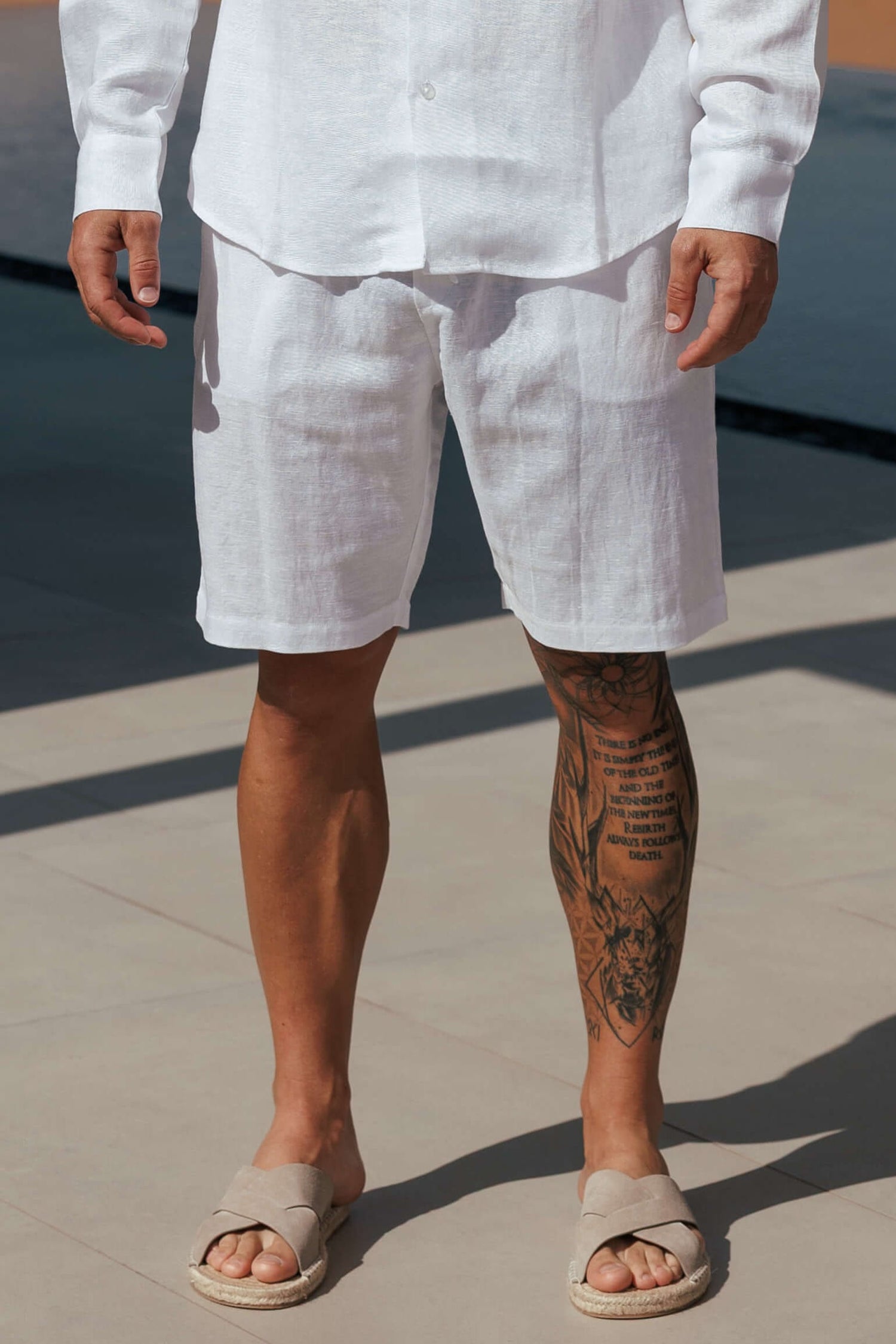 Legend London Short - Summer LINEN SHORT - WHITE