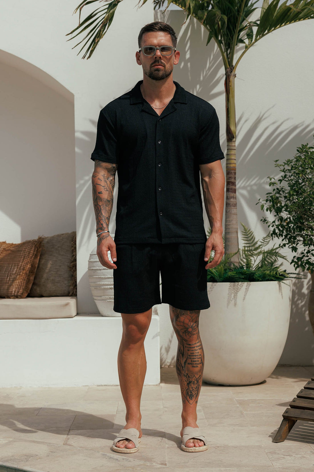 Legend London Short - Summer TEXTURED SHORTS - BLACK