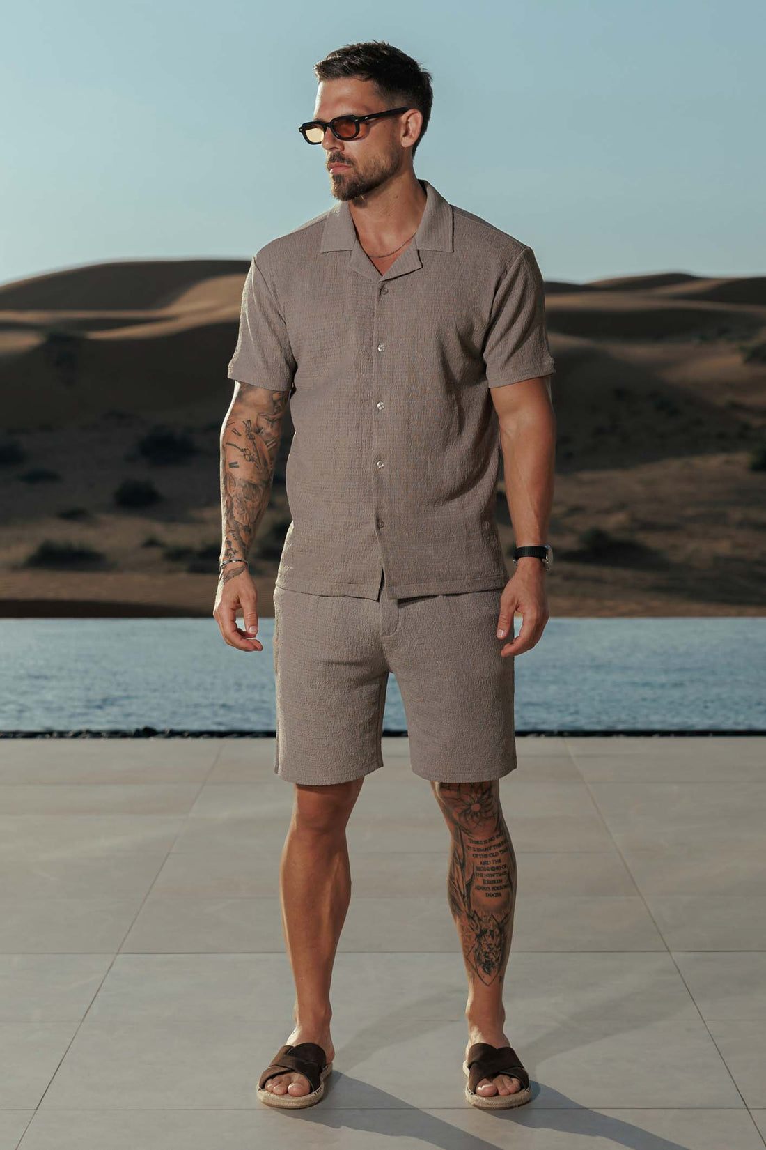 Legend London Short - Summer TEXTURED SHORTS - TAUPE