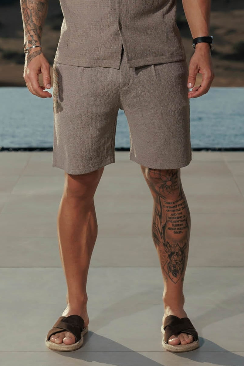 Legend London Short - Summer TEXTURED SHORTS - TAUPE