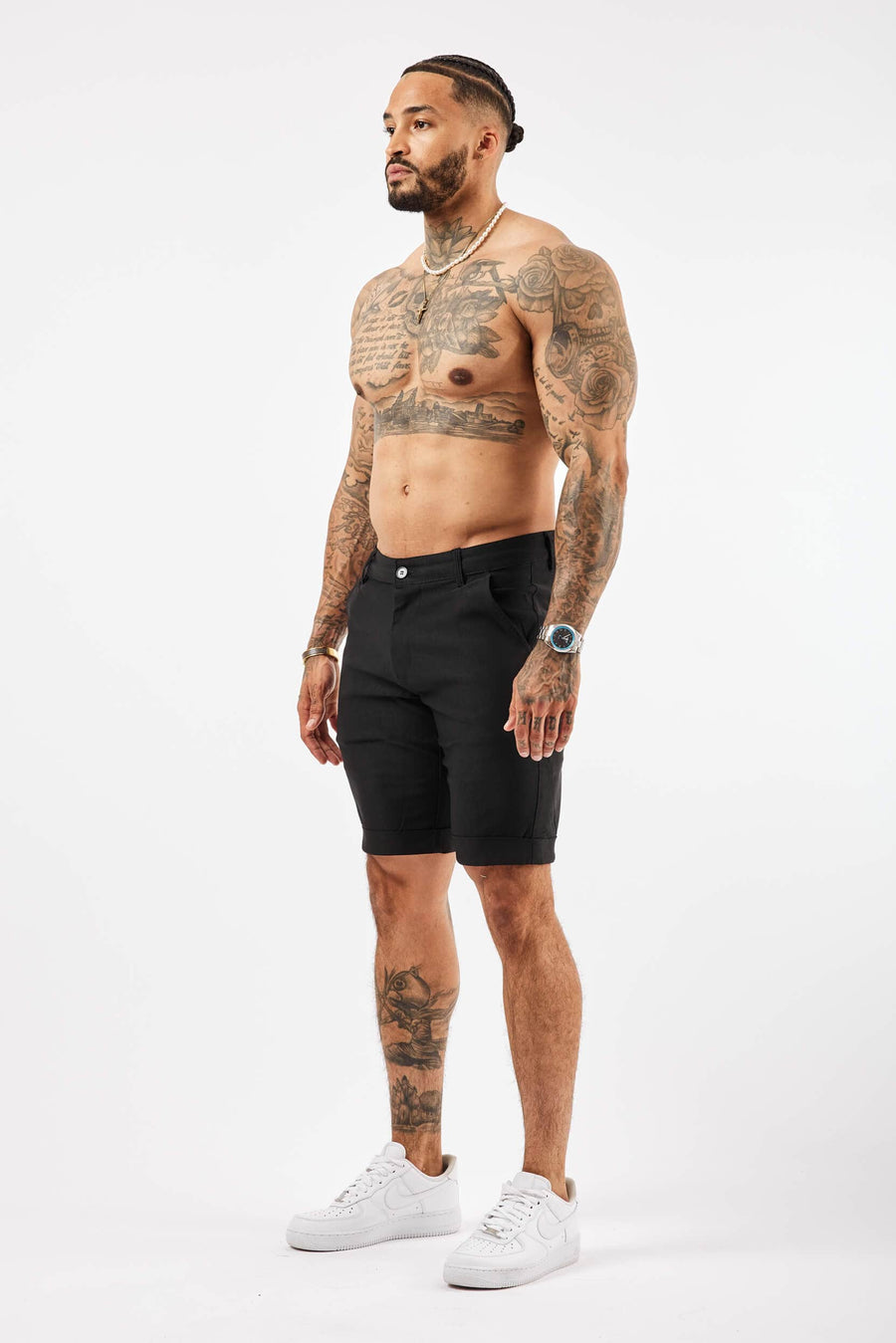 Legend London Shorts - chino FLEX CHINO SHORT - BLACK