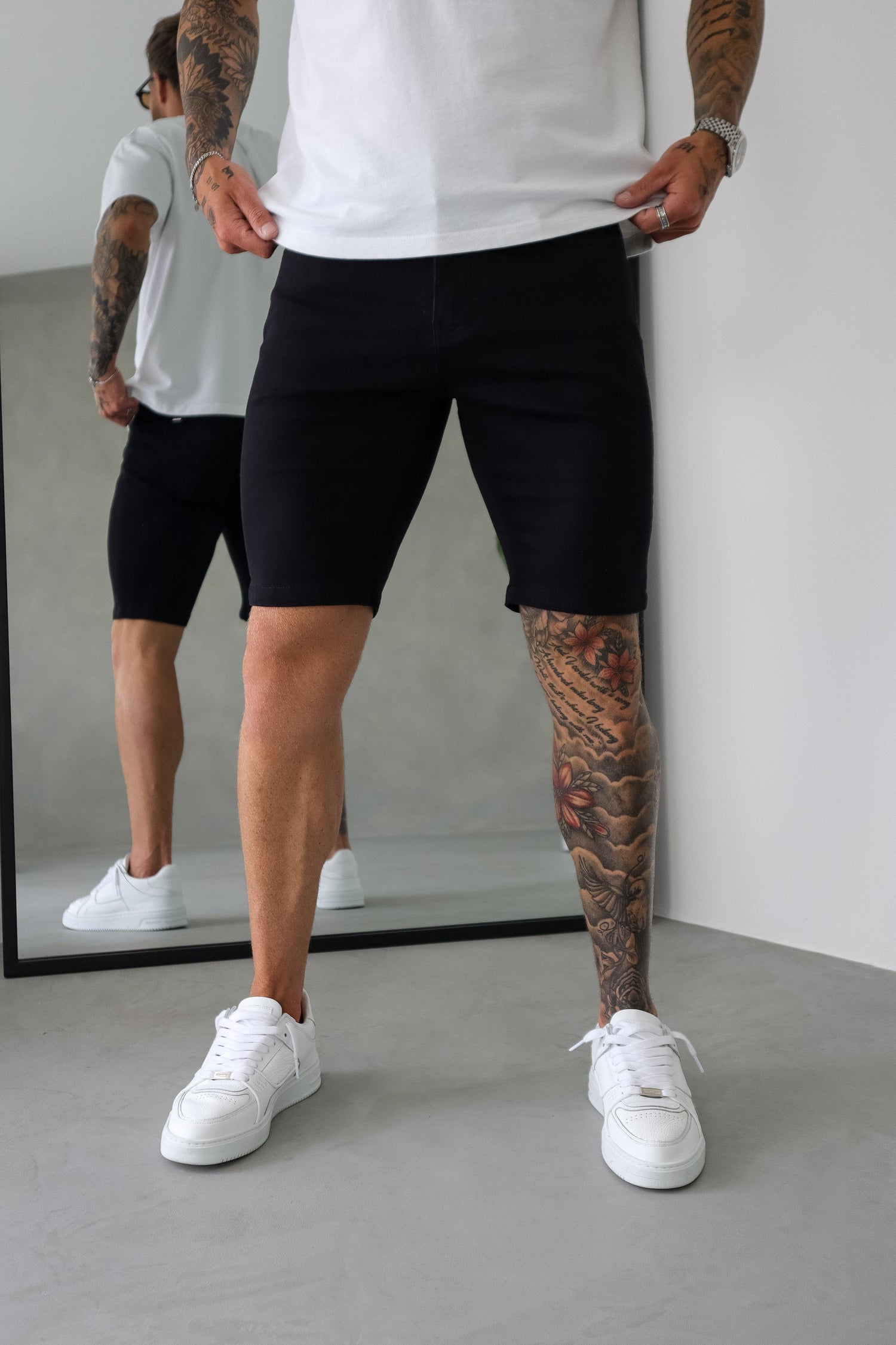 Legend London Shorts - denim SLIM DENIM SHORT - BLACK