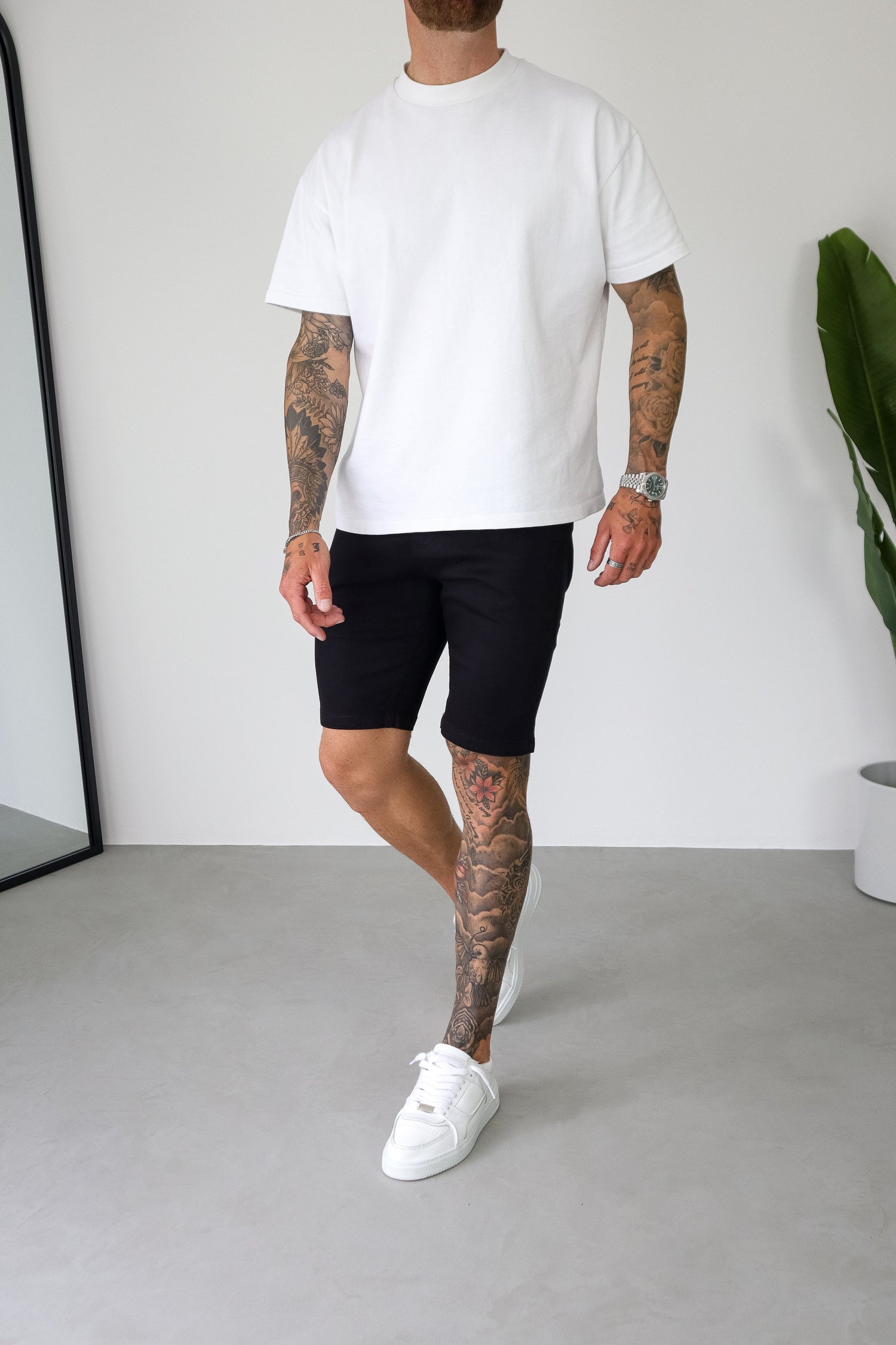 Legend London Shorts - denim SLIM DENIM SHORT - BLACK