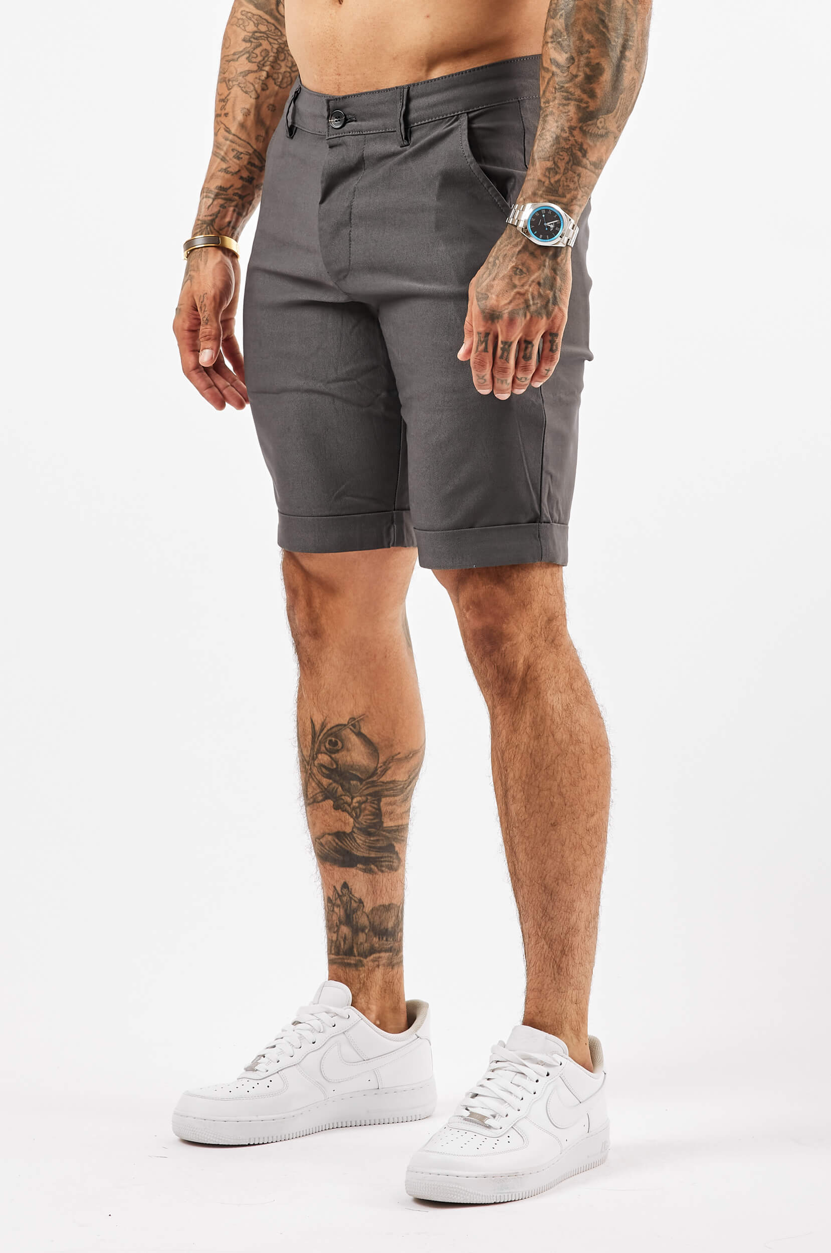 Legend London Shorts FLEX CHINO SHORT - DEEP GREY