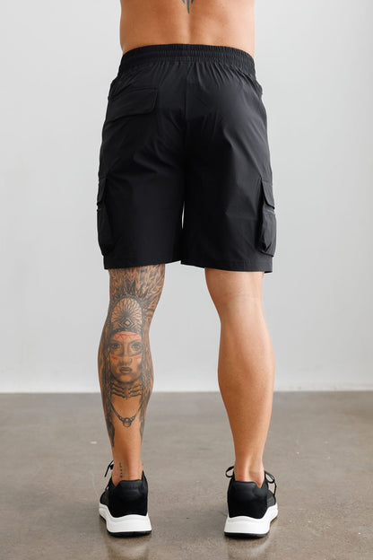 Legend London Shorts - Tech TECHNICAL CARGO SHORTS - BLACK