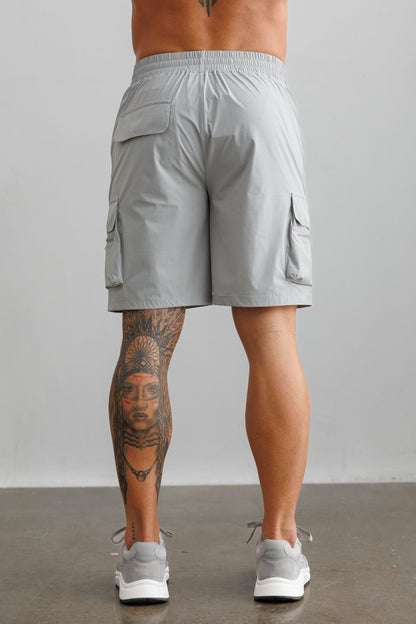 Legend London Shorts - Tech TECHNICAL CARGO SHORTS - LIGHT GREY