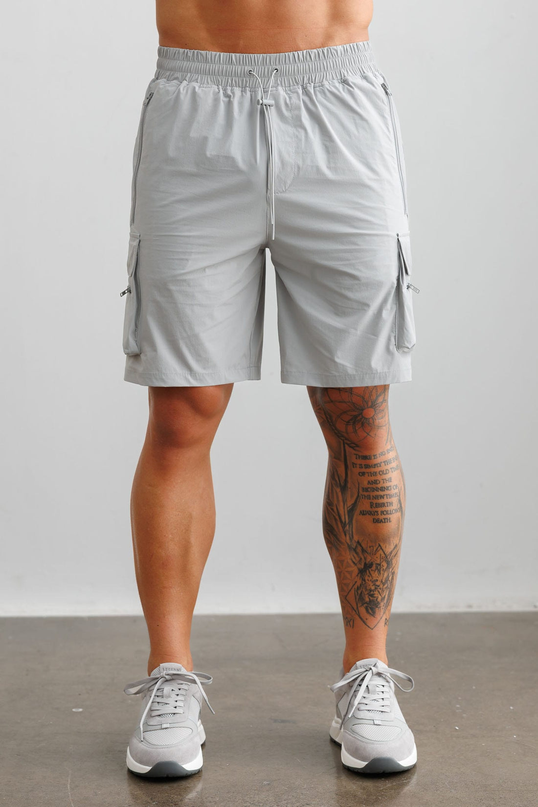 Legend London Shorts - Tech TECHNICAL CARGO SHORTS - LIGHT GREY
