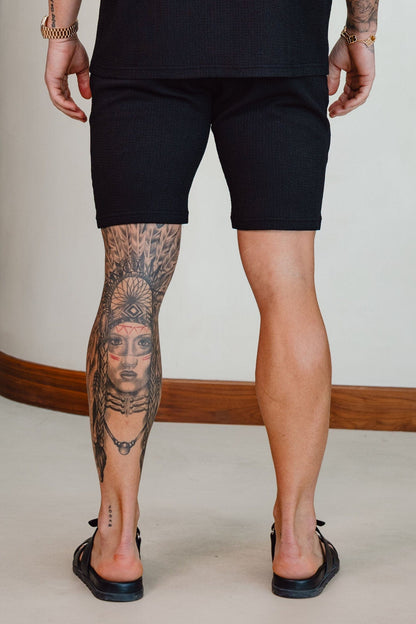 Legend London shorts TEXTURED SHORTS - BLACK