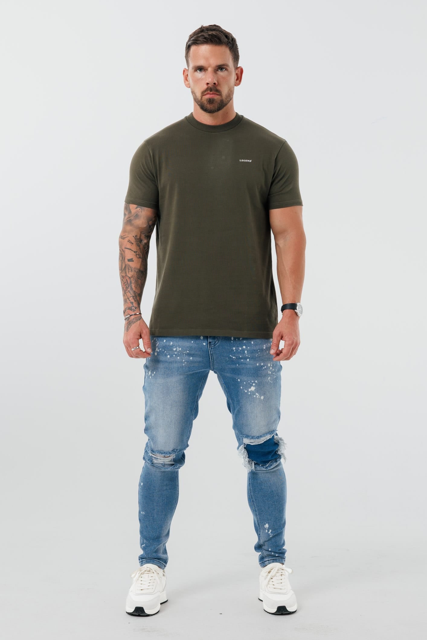 Legend London T-SHIRT - BASICS PREMIUM BASICS T-SHIRT - ARMY GREEN